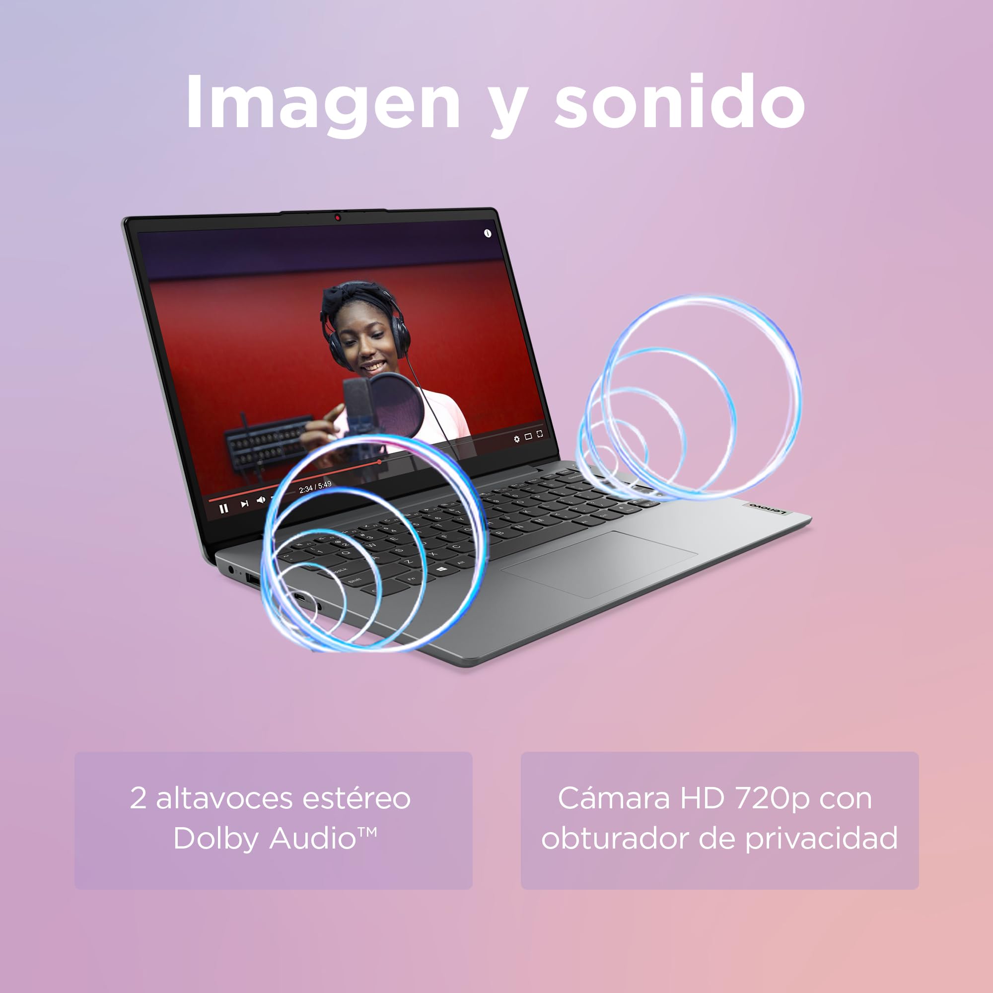 Lenovo IdeaPad 1 Gen 7 - Ordenador Portátil 15.6" FHD (AMD Ryzen 7 5700U, 16GB RAM, 1TB SSD, AMD Radeon Graphics, Wi-Fi 6, Windows 11 Home) Teclado QWERTY Español, Color Gris Nube — view 6