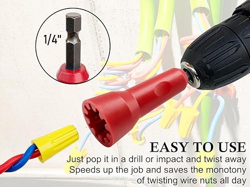 Miniatura 2 de LAULAIS Tornador de tuerca de alambre, herramienta de torsión de alambre y enchufe de conector de alambre giratorio, herramienta de torsión de