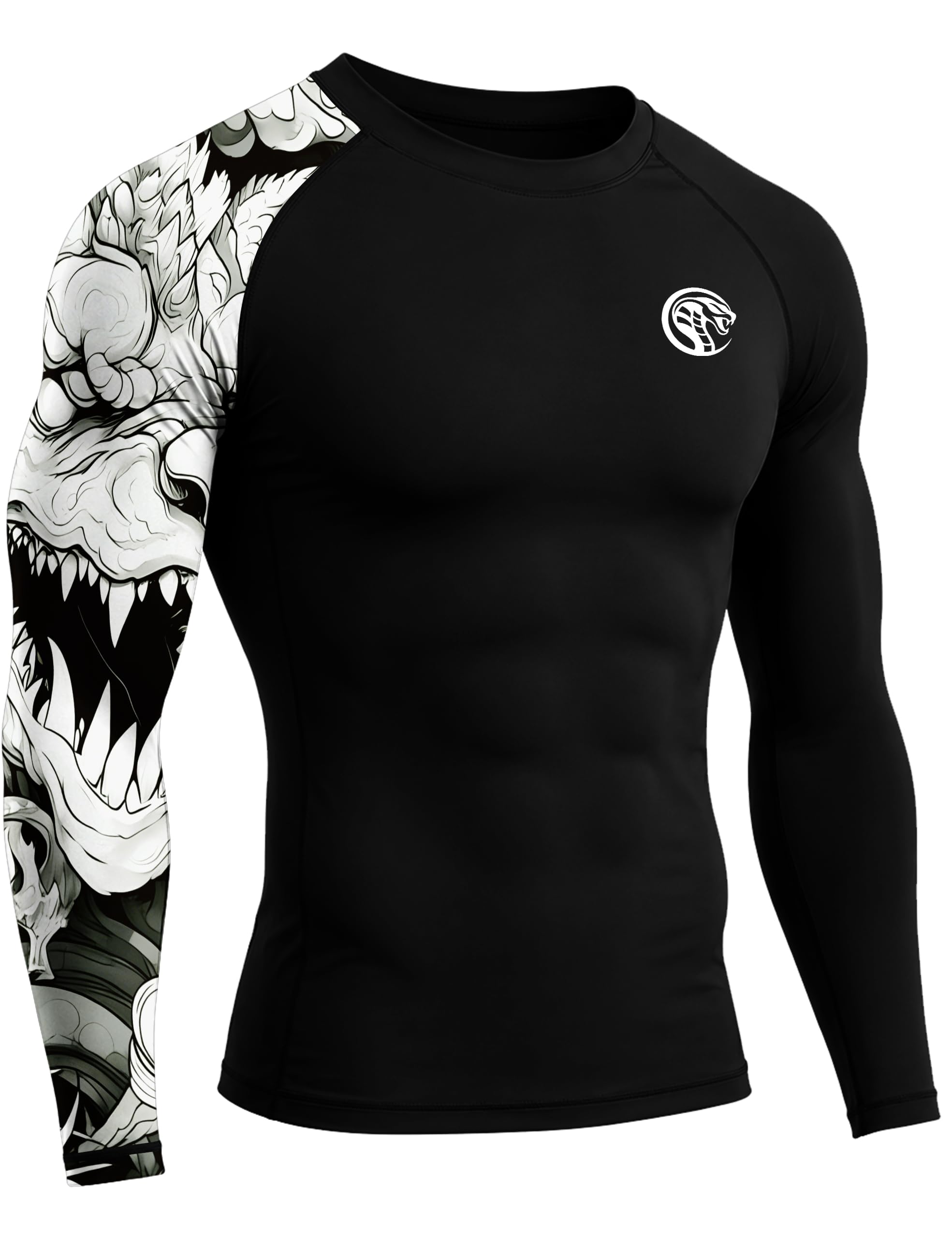 WISMBOX Herren Langarm UPF 50+ Rashguard Kompression für BJJ Schwimmen | Atmungsaktives Funktionsshirt mit UV-Schutz. Schnelltrocknend, bietet flexiblen Halt für MMA, Surfen und Fitness, Gr. S-3XL.