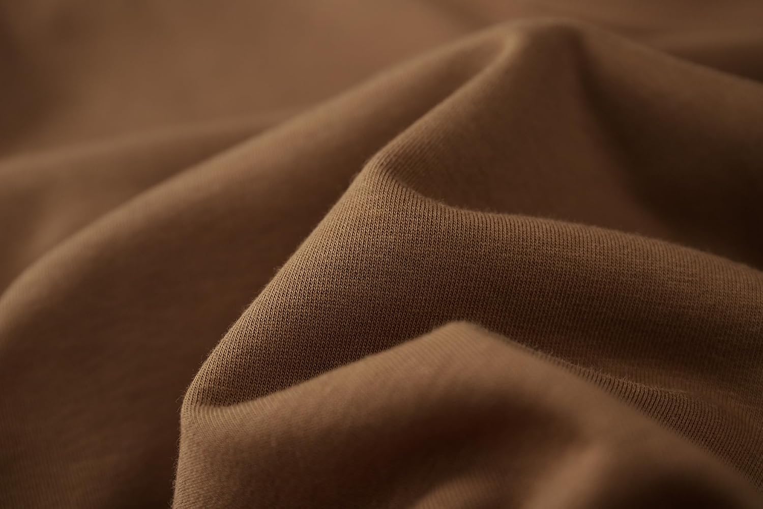 VEIISAR Men's Long-Sleeved Sweatshirt Made of Soft Cotton - 310 g Comfortable Pullover with Crew Neck for Autumn and Winter Brown XXL