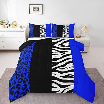 Feelyou Leopard Cheetah Animal Comforter Set Twin Size Kids Bedding