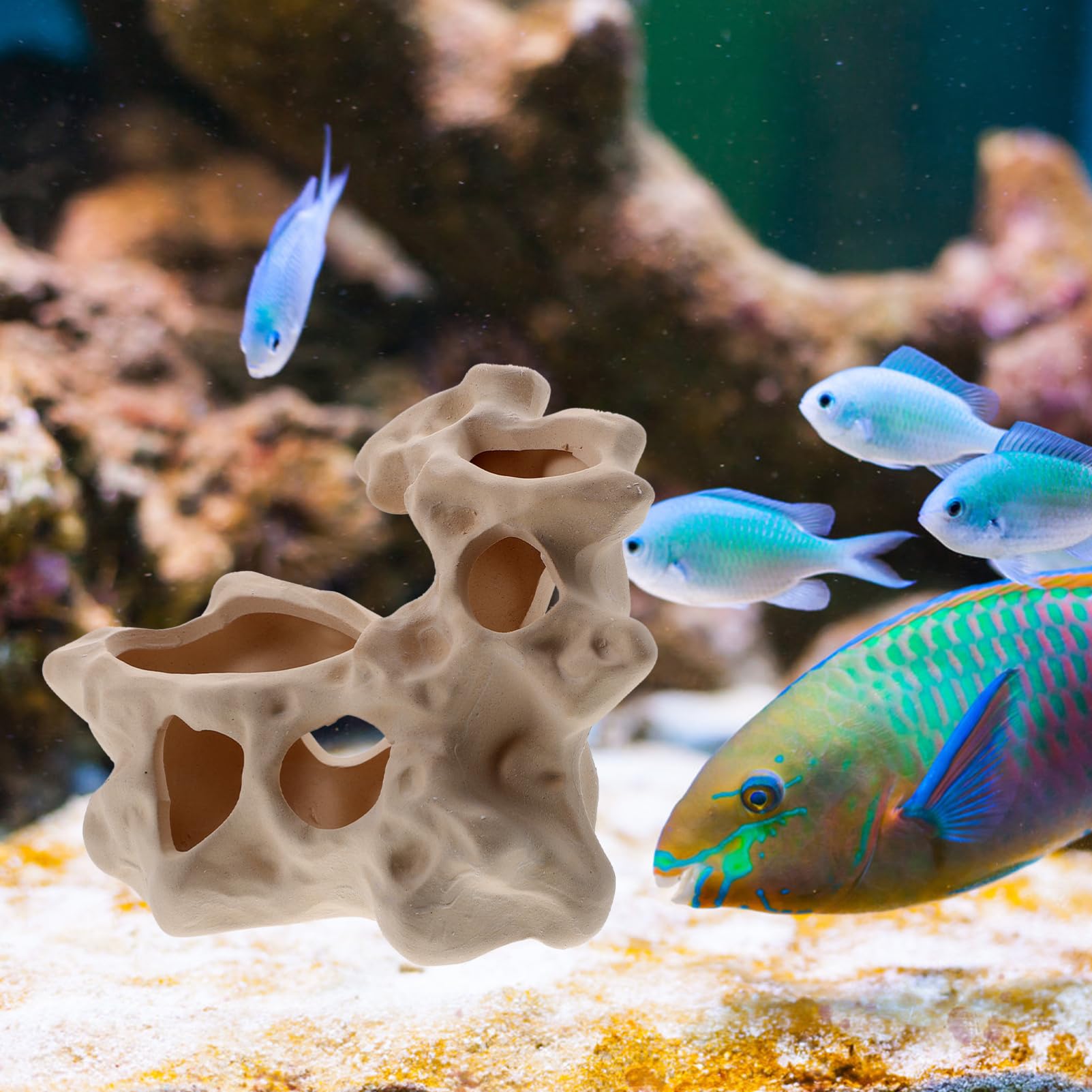 Aquarium Keramiksteinhöhle Realistisches Fischversteck aus Keramik