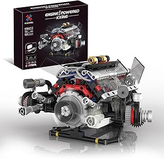 Moteur V8 Modules Jouet, kit de Modèle à Combustion Contrôlé par Application avec Moteur Rechargeable, Jouet D'expérimentation Physique pour Adultes, Enfants, Garçons et Filles (664 Pièces)