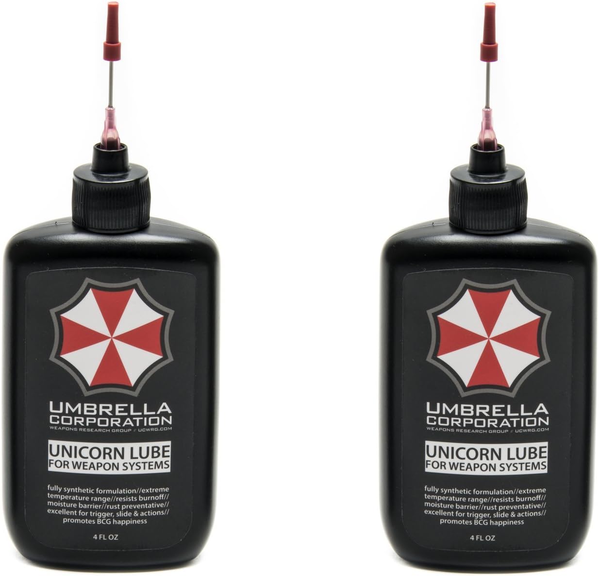 Umbrella Corporation Gun Oil, Unicorn Lube for Weapons Systems, 4oz - 2 Pack