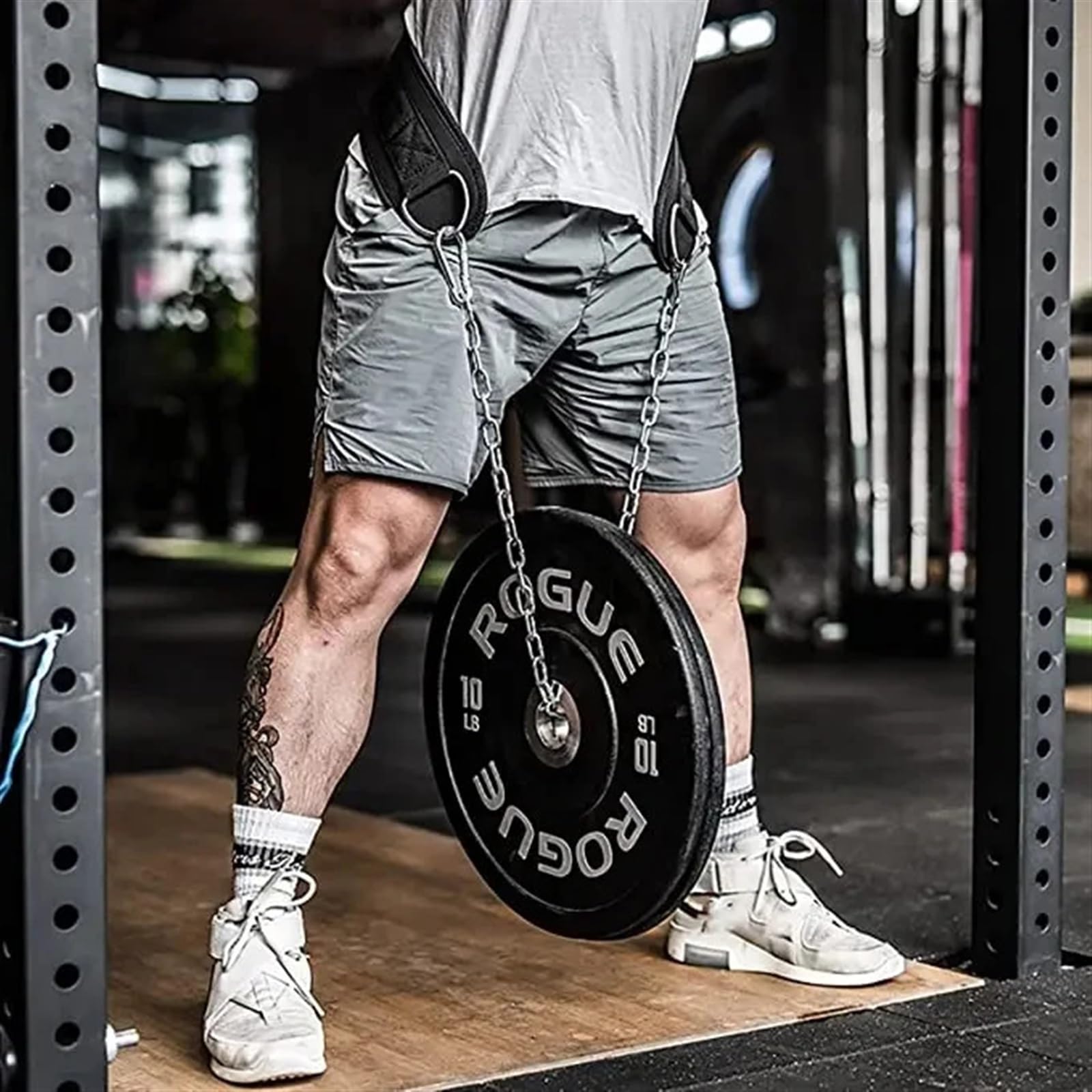 Pas do podnoszenia ciężarów, Pas do podnoszenia ciężarów Neoprenowy pas do ćwiczeń na plecach z łańcuchem do kulturystyki Fitness Podciąganie Trening siłowy Obciążenie pasem biodrowym Pas do podnoszen