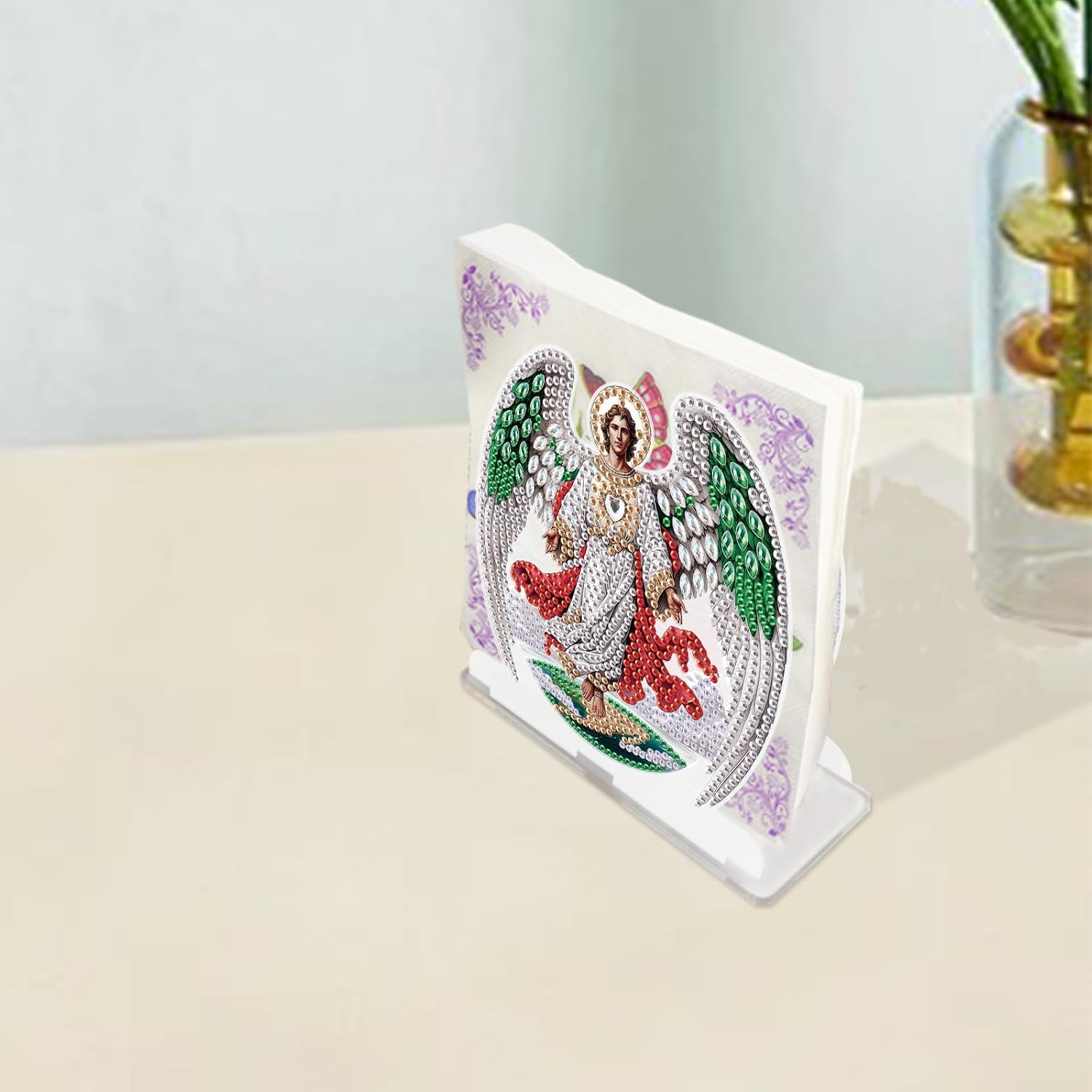 TDFERAN Diamond Art Kits for Adults Napkin Holder, Jesus Acrylic Table Napkin Holder, Diamond Painting Kits Paper Napkin Holder for Kitchen and Dining, Bathroom, Restaurant,Bar image 5