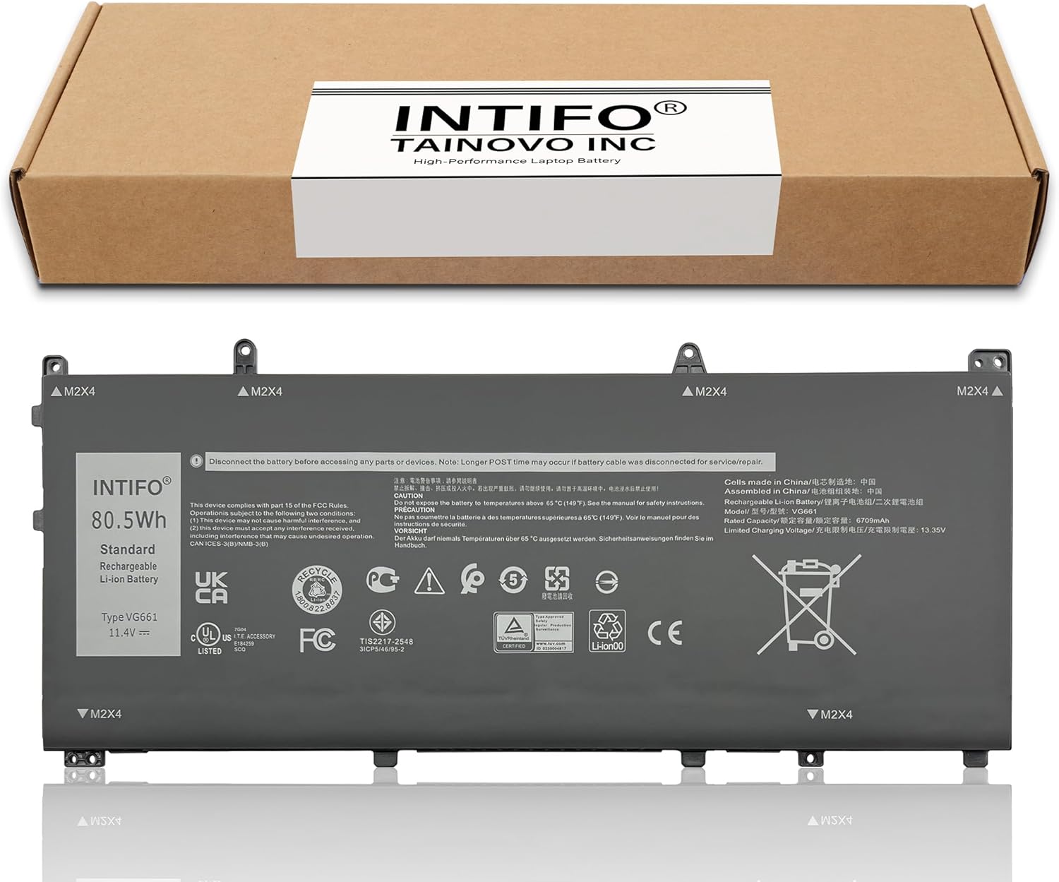 80.5Wh VG661 Laptop Battery Compatible with Dell Alienware X14 R1 R2 Series 0GD3C9 GD3C9 0V4N84 V4N84 Notebook [11.4V 6709mAh 6-Cell]