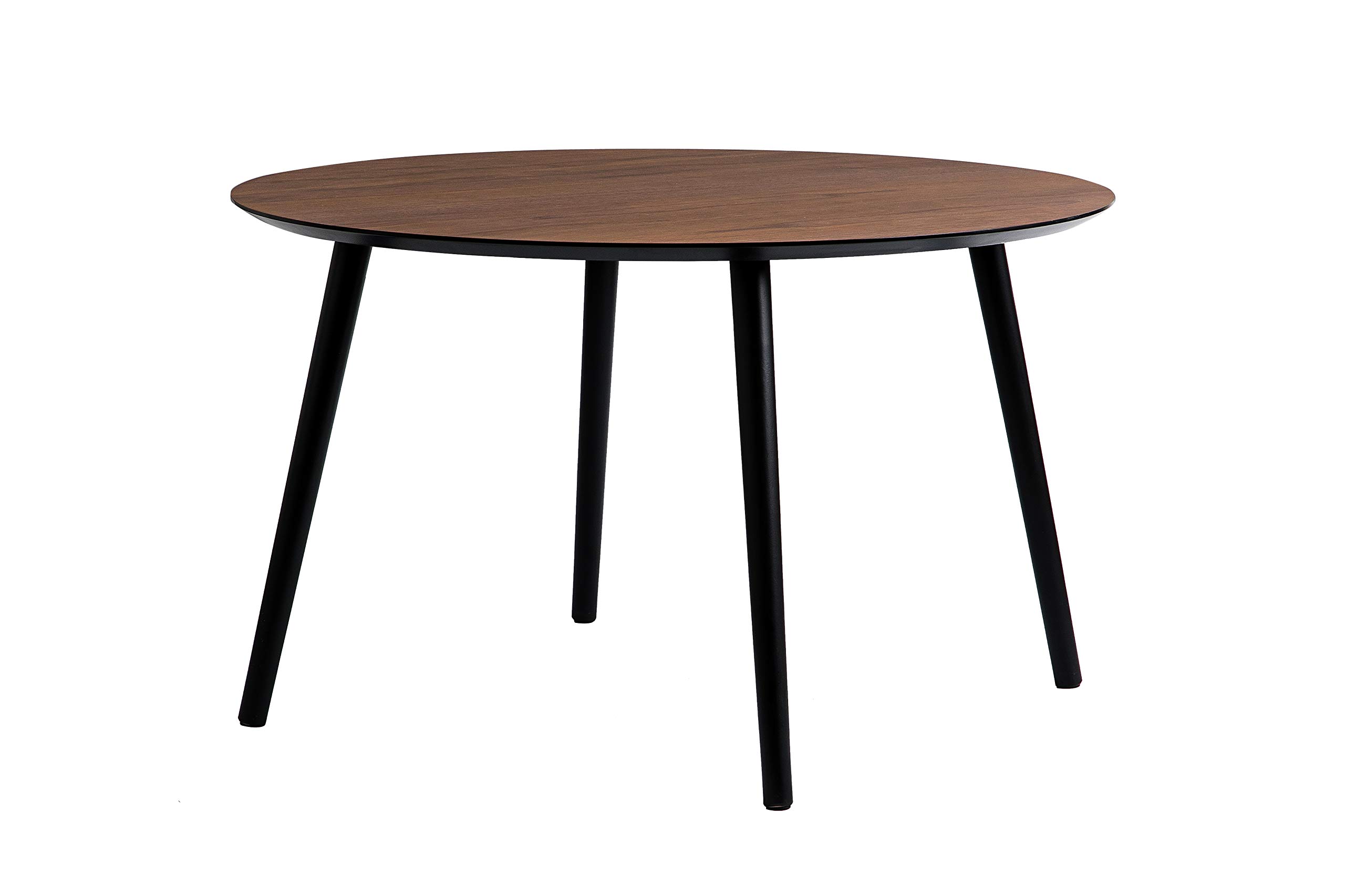 Aspect Amy Vintage Coffee Table (80 dia x 47 (H) cm),Walnut Veneer Top,Black Legs CFT45
