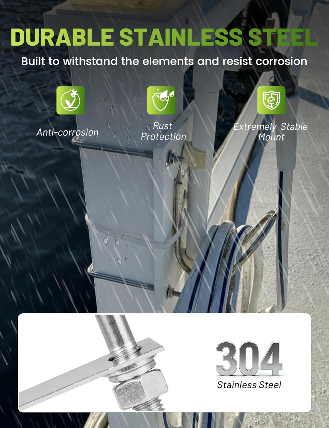 Anina 2 Set Square U Bolts 4-1/2" L X 2-1/16" W X M12 Thread with Frame Plates, Nuts and Washers Stainless Steel U Clamp Bolts for Automobiles Trailer, Ski Boat, Tube, Sailboat