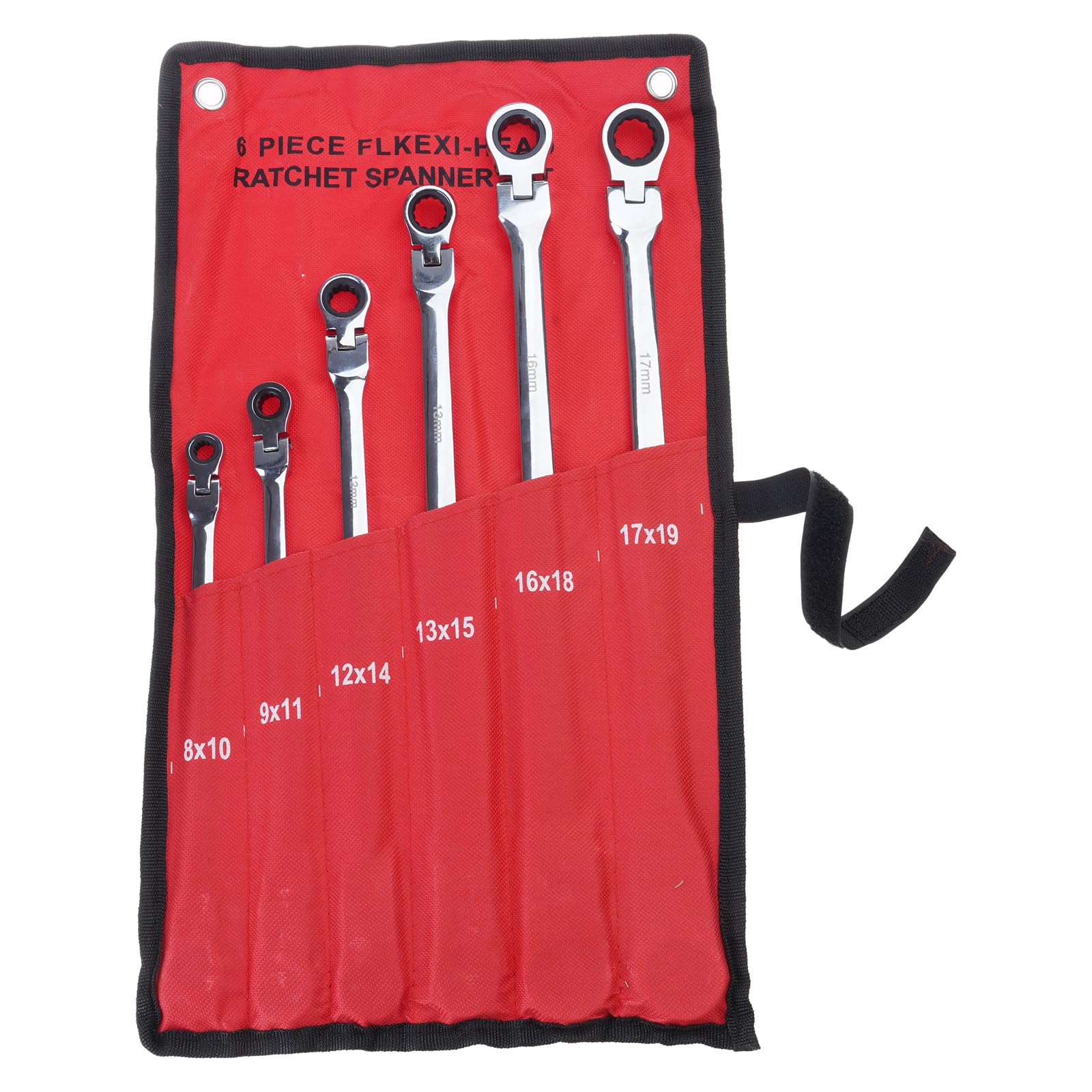 Hsioluted Flex-Head Ratcheting Wrench Set 8-19mm Metric for Quick Access Spanner 8mm 9mm 10mm 11mm 12mm 13mm 14mm 15mm 16mm 1 Ratcheting Wrench Set Metric