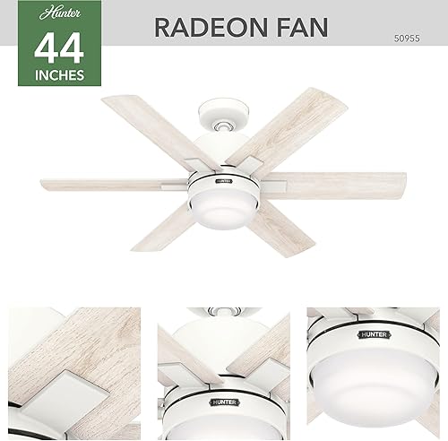 Miniatura 3 de Hunter Fan Company 50955 Radeon Ventilador de techo, 44, blanco mate