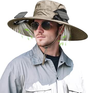 Solar Powered Fan Hat for Men and Women with UPF 50+ Sun Protection