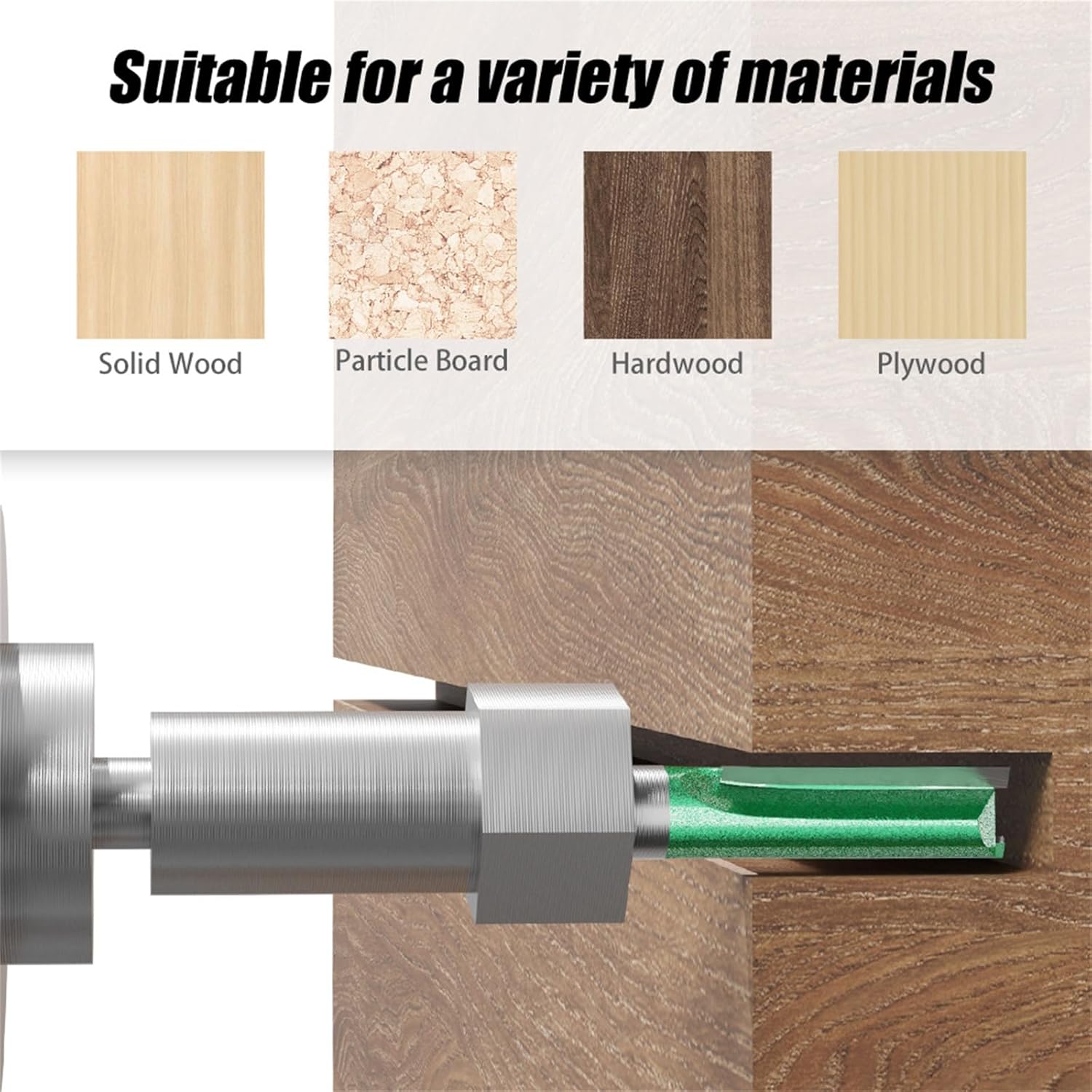 Straight Router Bit 8mm Shank,Double Flute Woodworking Milling Cutter Router Bits 4mm Cut Diameter 20mm Cut Length Cutting Trimming Cutter Routing Bits