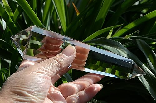 Miniatura 6 de Real Tíbet del Himalaya de alta altitud 99% transparente 13cara punto de vidrio cuarzo Vogel varita 5.94inch espiritual reiki curación