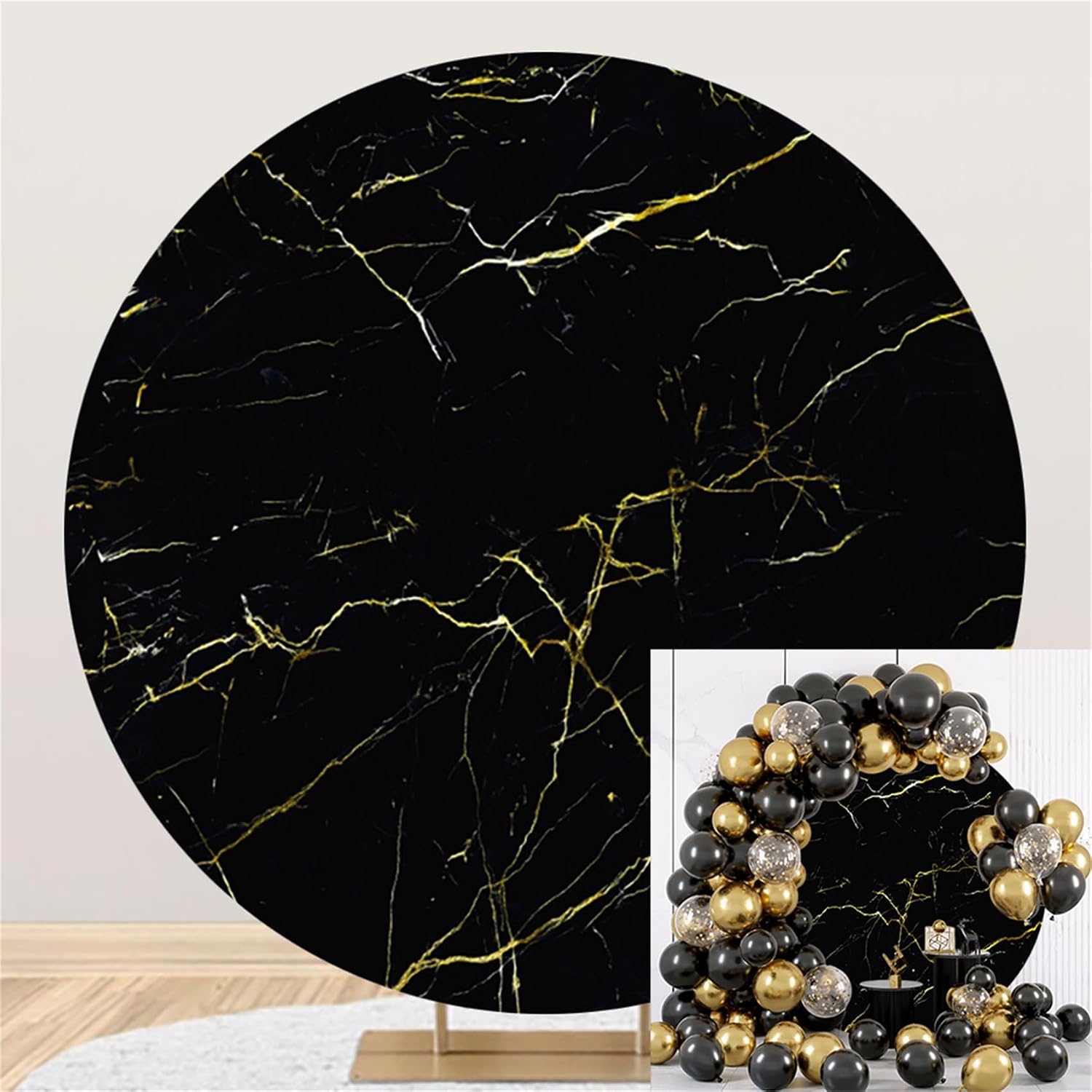Polyester Diameter 6ft Abstract Marble Round Cover Backdrop Pink Texture Marble Lines Photography Background for Adult Wedding Party Bridal Shower Birthday Party Photo Portrait Props