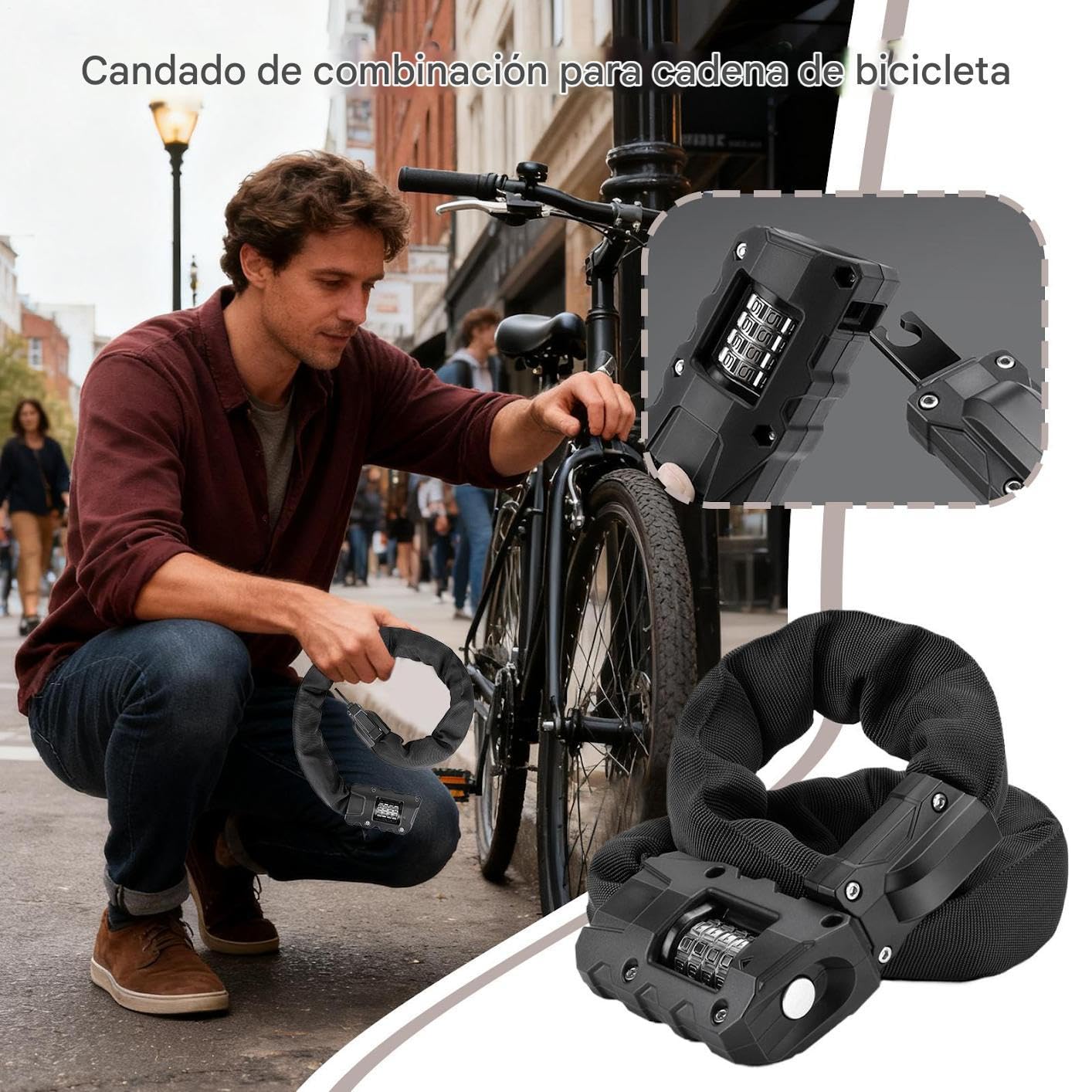 Candado de Patinete Eléctrico Accesorios De Ciclismo Antirrobo Resistente | Candado Para Bicicleta Eléctrica Para Ciudad Montaña Carretera Viaje Exterior Seguridad Ciclismo