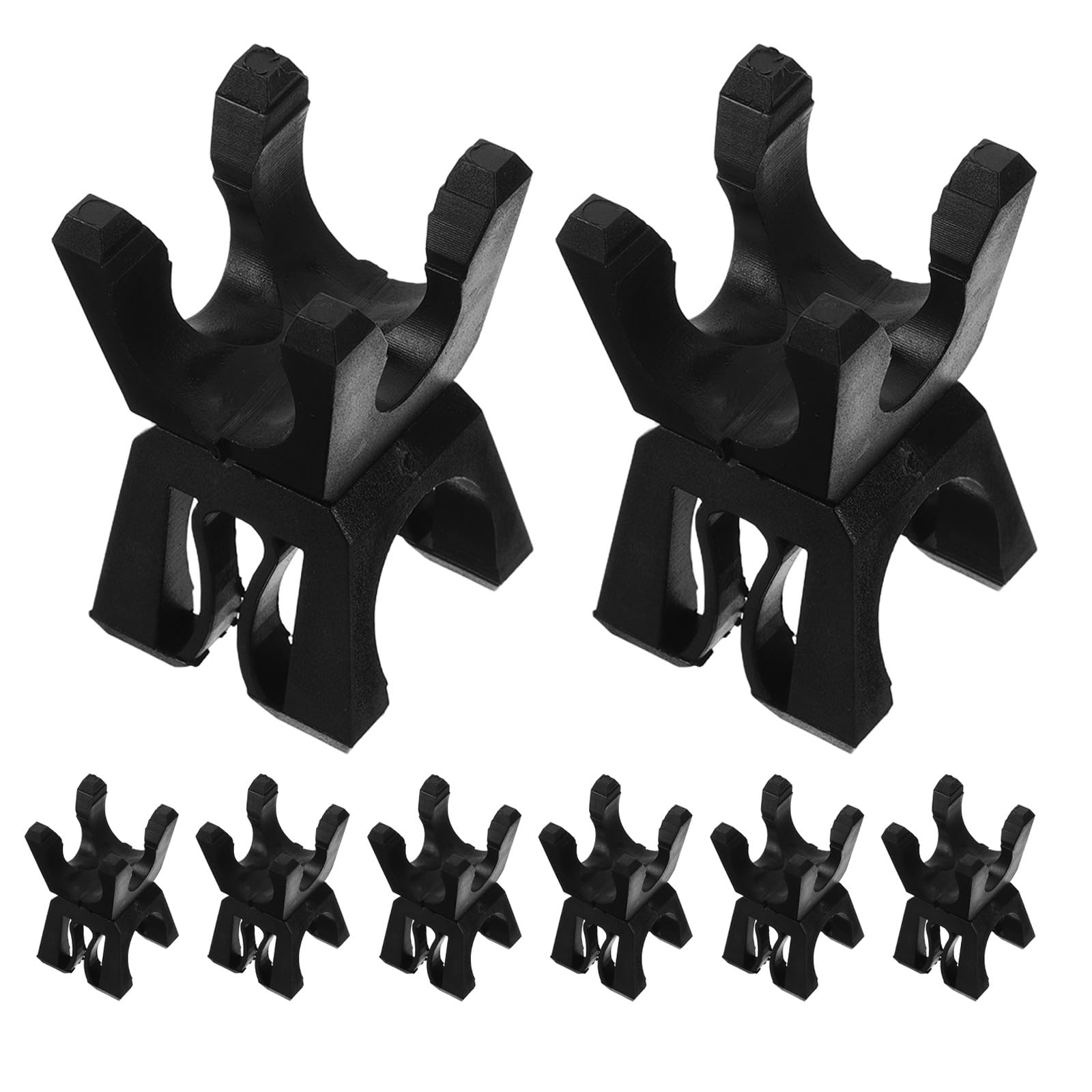 Lot de 8 Clips pour Poteaux de Marquage de Football en PP Noir, Résistance aux Intempéries, Fixation Sécurisée pour Exercices D'agilité et Entraînement Sportif
