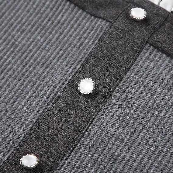 Y2k Clothing Korean Fashion Polka Dot Print Contrast Patchwork Knitted Tops Grey Cute Bow T-Shirts Slim Crop Tops