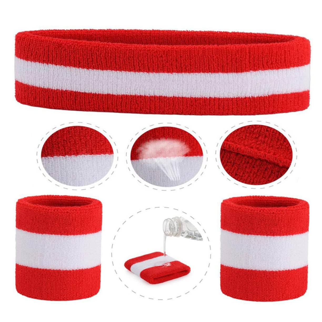 TOYANDONA Conjunto Banda el Sudor y Muñequera Banda Resistente Sudor Yoga Running Baloncesto