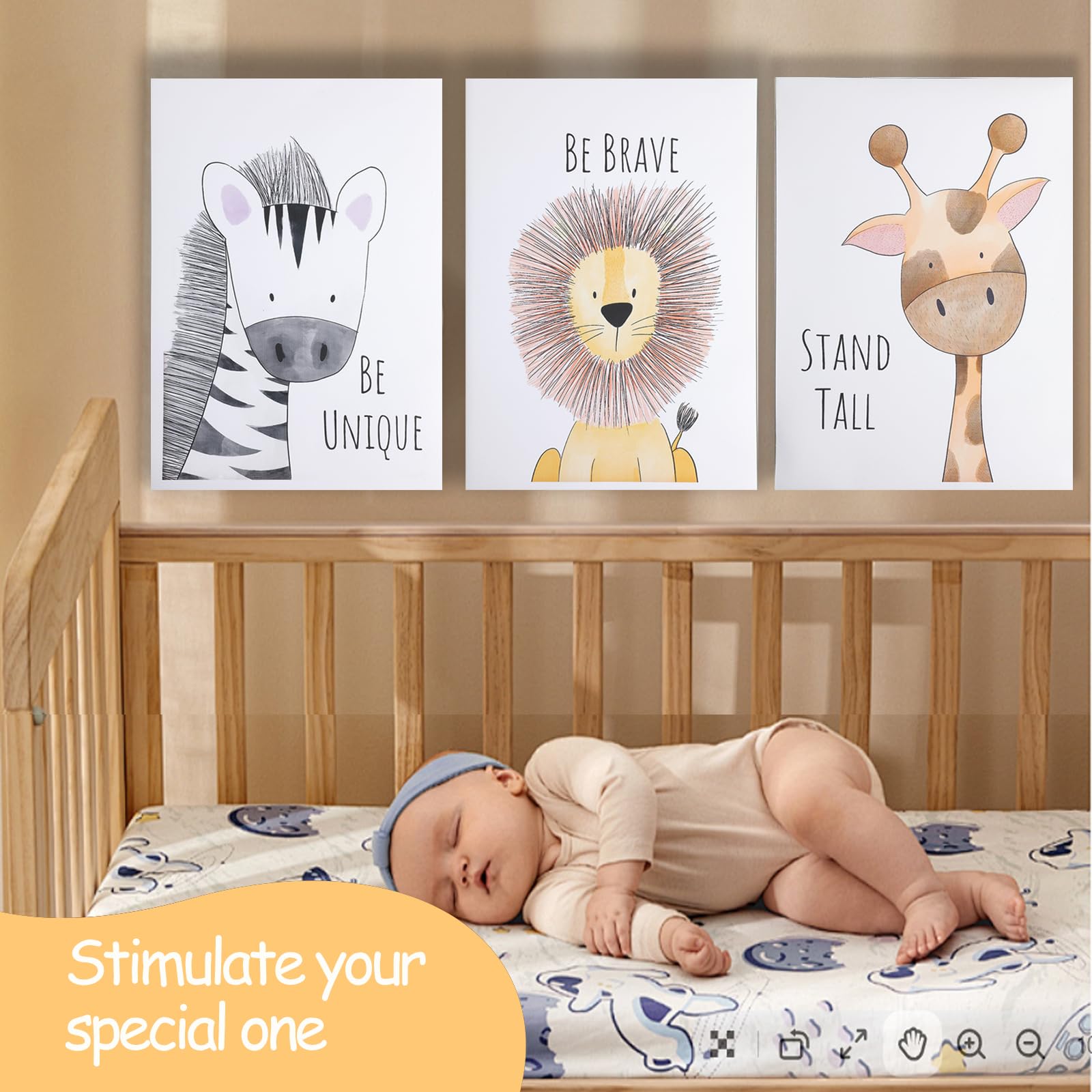 Poster Cameretta Bambini - 6 Stampe Su Tela Con Animali Carini Per Decorare La Stanza - Foto 9