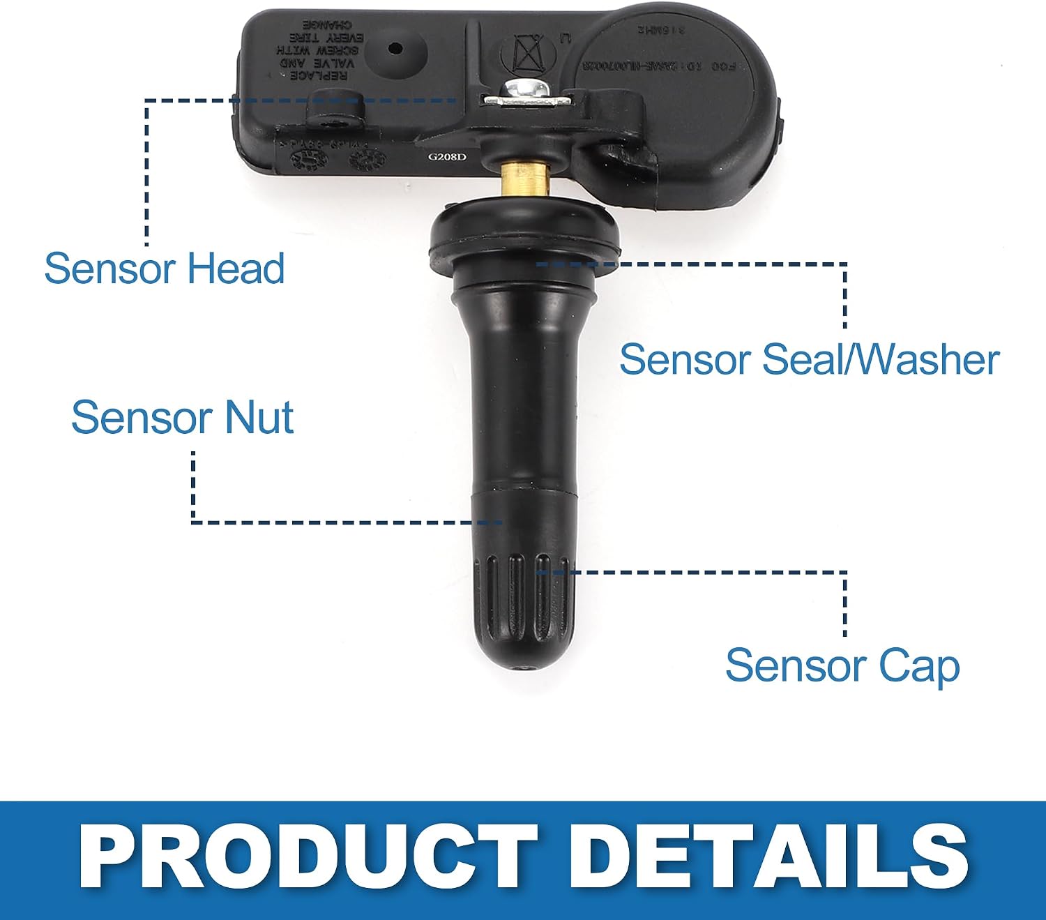4Pcs Tire Pressure Sensor No.6F2Z1A189A Tire Pressure Monitoring Sensor for Ford Escape 2006-2008
