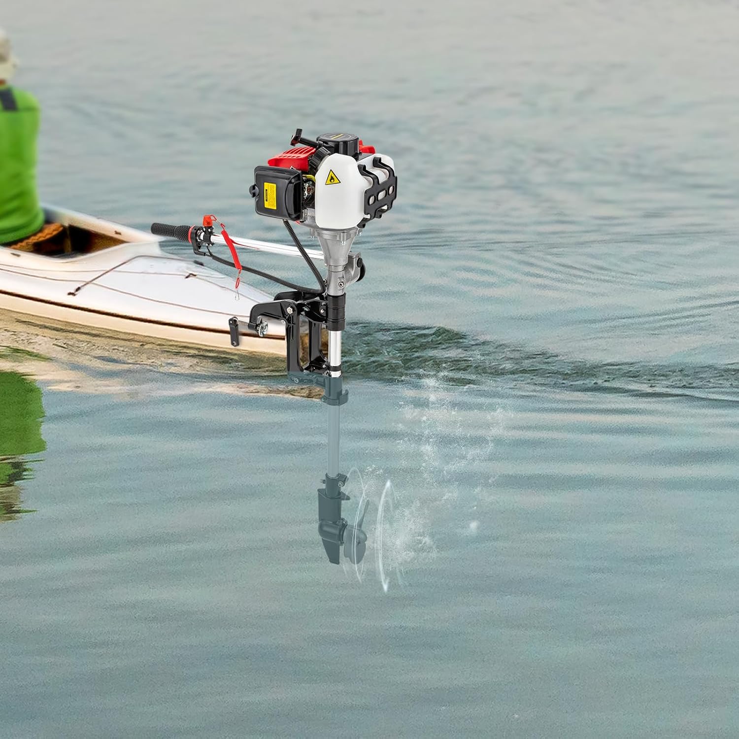 Outboard Motor 2 Stroke 2.5HP Gas Outboard Boat Motor Engine 52CC Fishing Boat Engine,Air Cooling Outboard Motor Fishing Boat Engine for Inflatable Boats,Iron Boats,Fiberglass Boats
