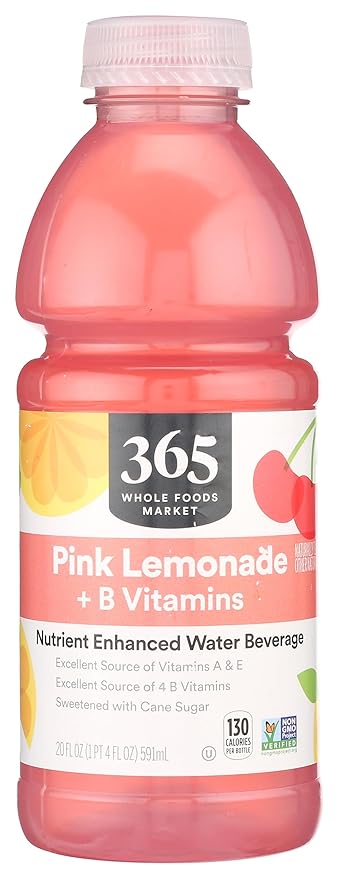 365 by Whole Foods Market, Nutrient Enhanced Water, Pink Lemonade + B Vitamins, 20 Fl Oz