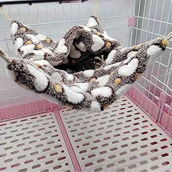 ISMARTEN Small Animal Hanging Hammock, Pet Hanging Nap Sack Sleep Bag Bed, Cage Hammock Beds for Ferret Guinea-Pig Sugar Glider Hamster Rat Mice Chinchilla Flying Gerbil and Squirrel