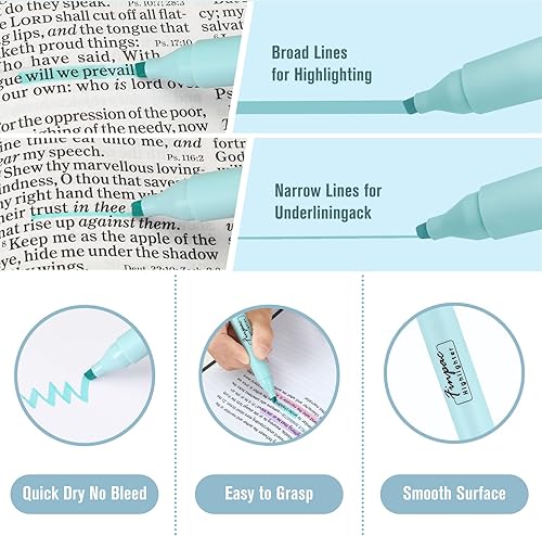 Miniatura 3 de FINPAC Funda grande para Biblia Galaxy con correa para el hombro + paquete de 6 resaltadores estéticos Morandi de la Biblia