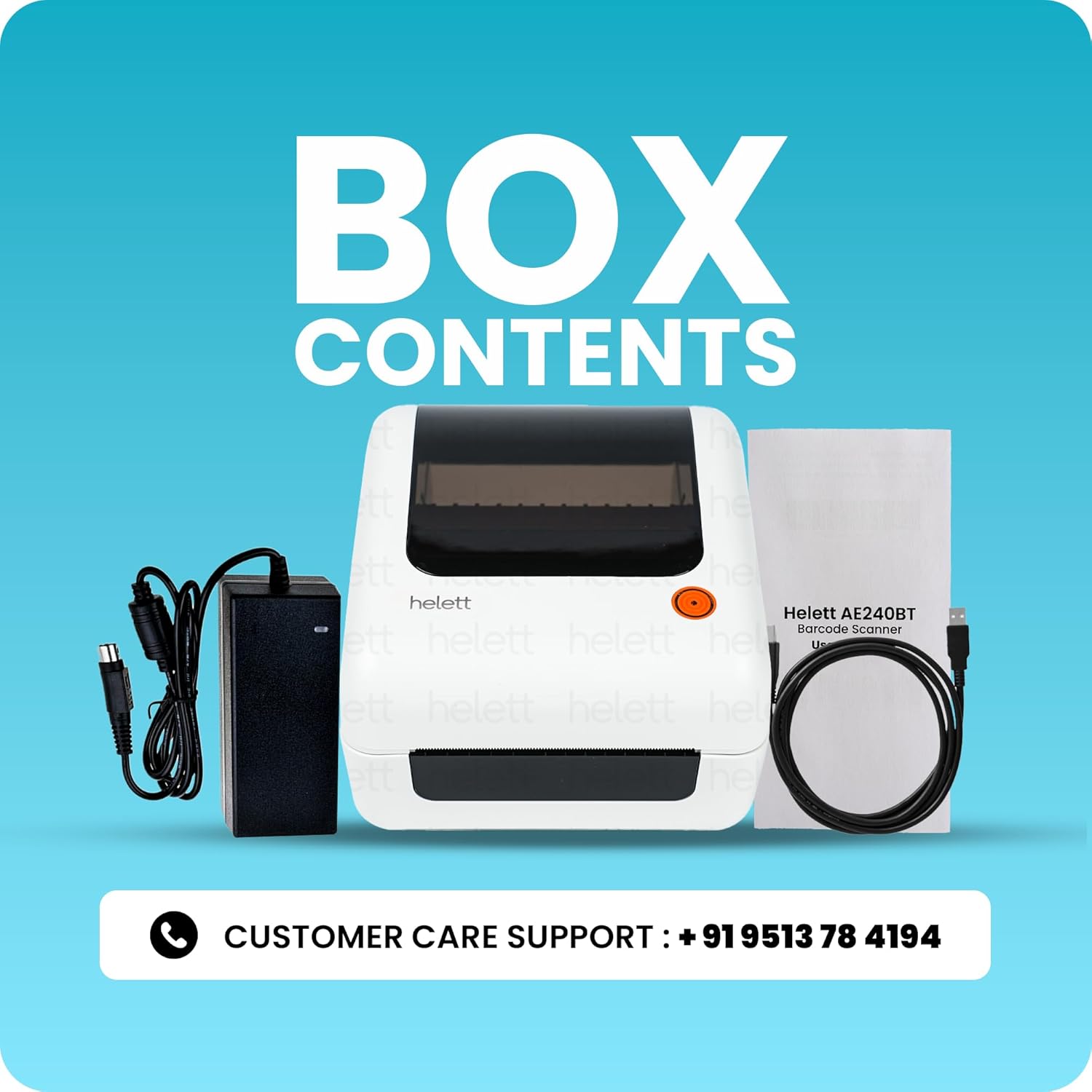 helett AE240BT Printer Box Contents