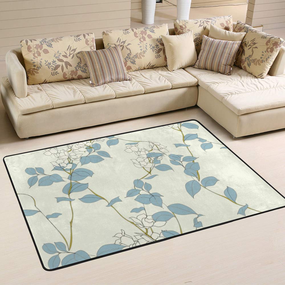 Tapis fleurs bleues élégant Ruchen de haute qualité maison