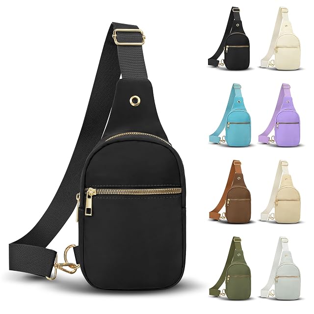 VOROLO Large Sling Bag Crossbody Waist Pack Sling Bag Women Sling Chest Bag with Ajustable Strap Small Trendy