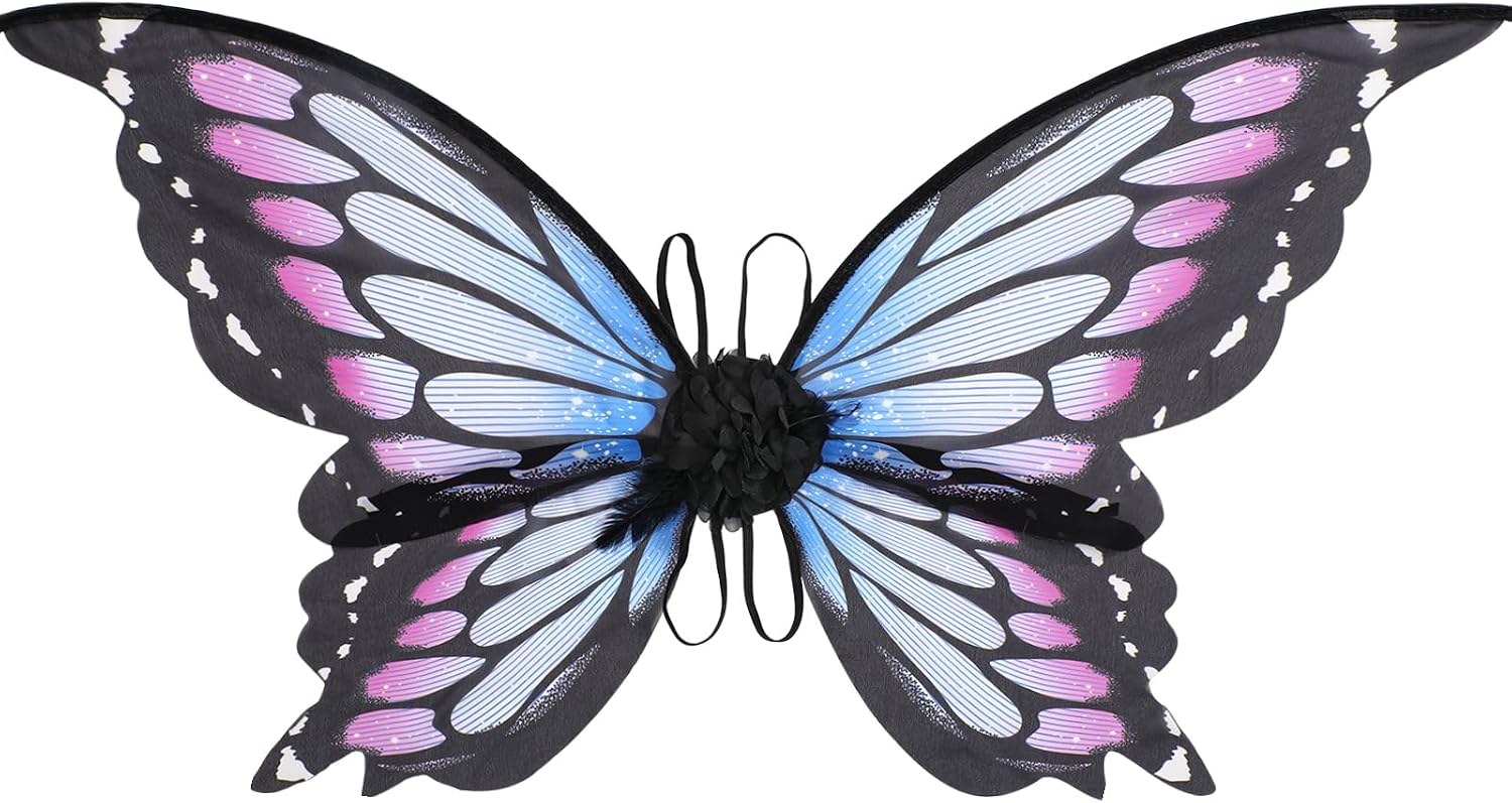 RENEMEGO Fairy Wings for Adults Women - Butterfly Wings Fairy Costume for Dress Up Halloween Costume (Single-Sided Pattern)
