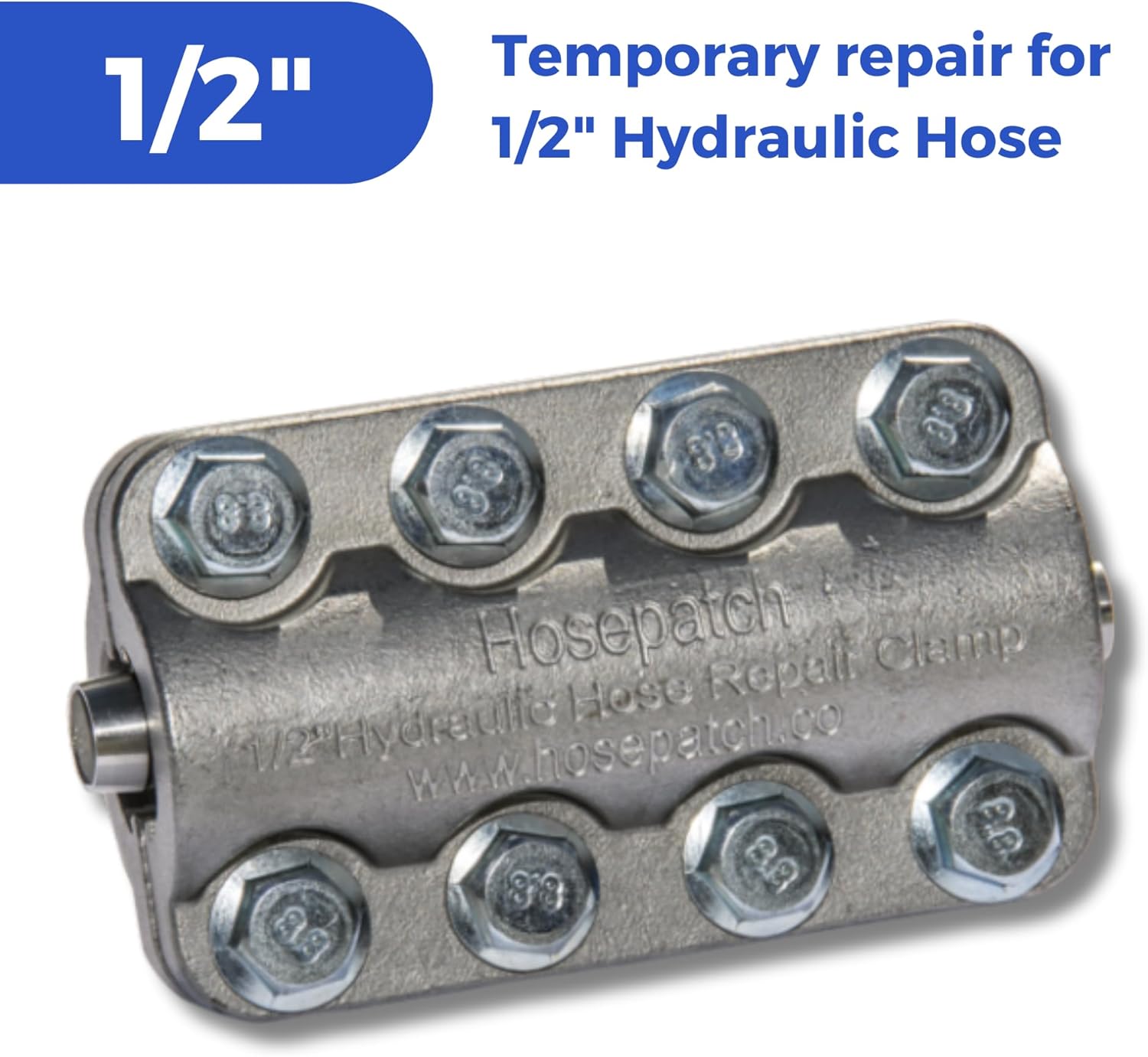 Hydraulic Hose Repair, Clamp Only for Fast Hose Repair, Durable Hose Repair Fittings, Hose Connector Repair, High Pressure Hose Clamps, Hose Patch Clamp - 1/2"