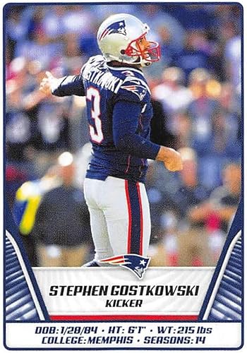 2019 NFL Football Panini Album Sticker #78 Stephen Gostkowski New England Patriots (2 inches Wide X 2 1/4 Inch Tall Individual Album Sticker)