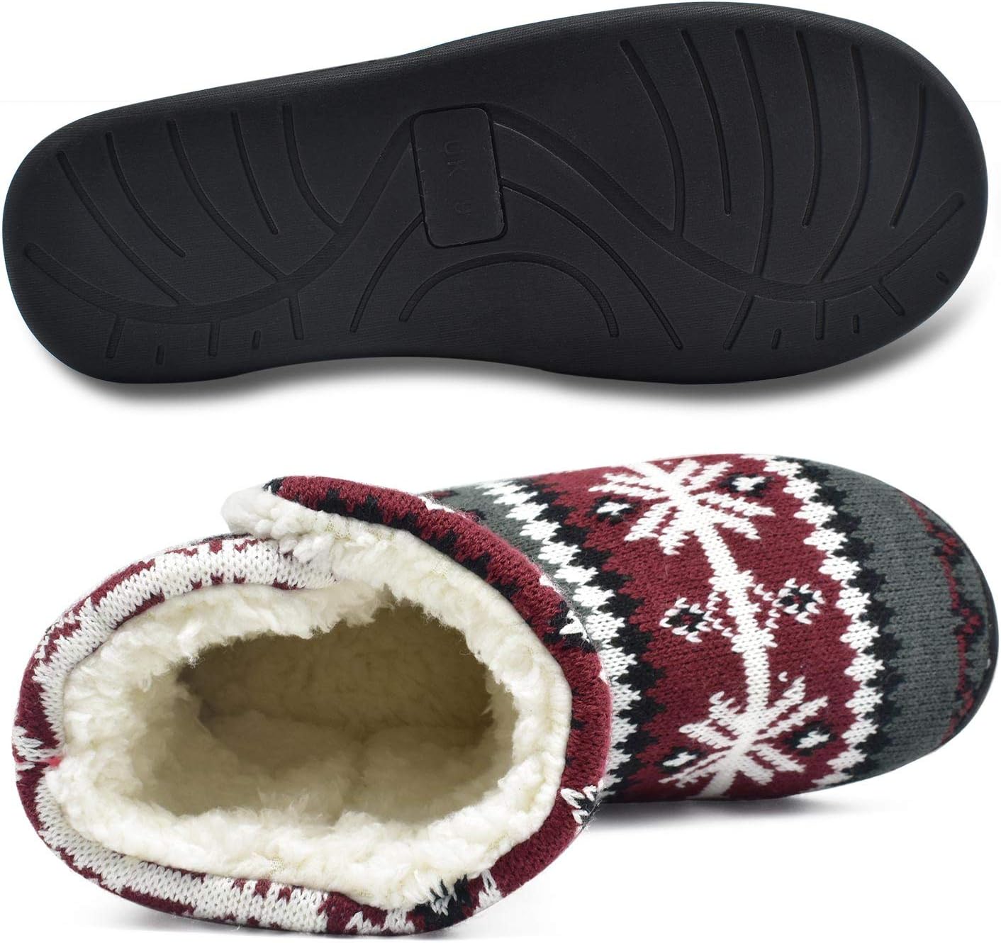 ONCAI Women's Slippers Comfort Knit Boots Winter Warm Outdoor Indoor Shoes - Image 4