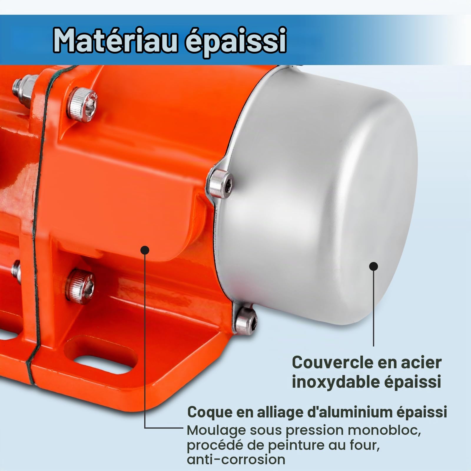MXBAOHENG 100 W Moteur électrique de vibration force de vibration réglable, 50 kg Moteurs vibrants avec prises EU et transmissions pour table vibrante, écran vibrant, machine de criblage de sable