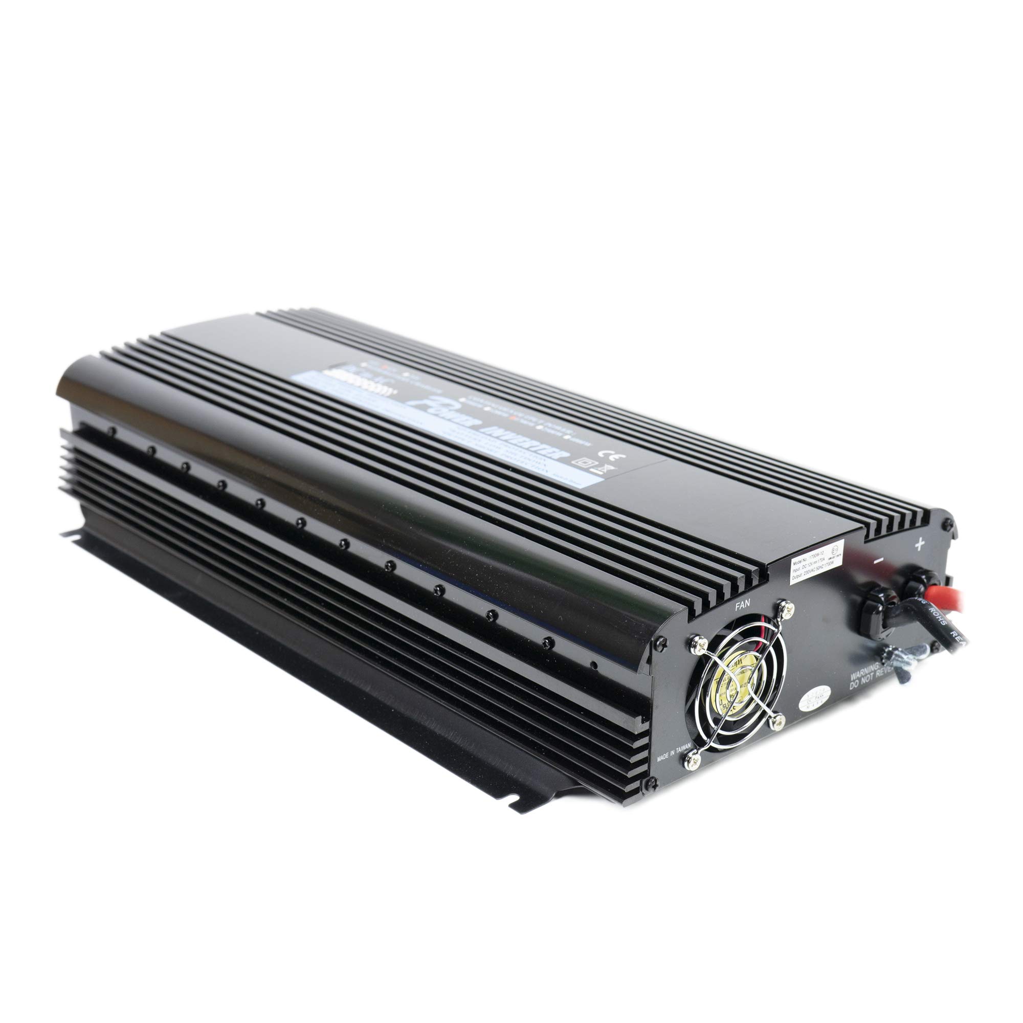 Inverter di tensione Presidente Alimentatore 1700W 12V, uscita 230V, onda sinusoidale modificata, telecomando incluso