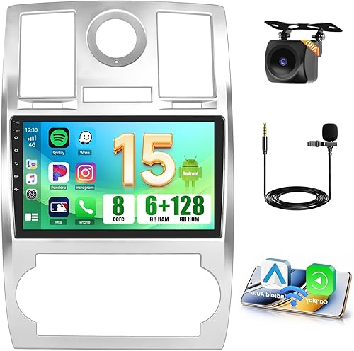 Miniatura 10 de [5G WiFi 2+64G] Hikity Android 15 Estéreo de coche para Jeep Chrysler 300C 2004-2011 CarPlay Android Auto, pantalla táctil de 9 pulgadas con enlace