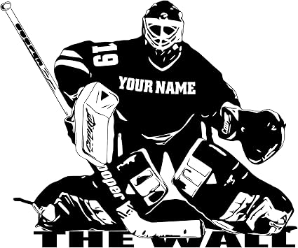Personalized Player Hockey Goalie Custom Name Wall Decal - Choose Your Name and Number Custom Player Jerseys Sport Vinyl Sticker Decor Kids Bedroom Des-12 22x27 in