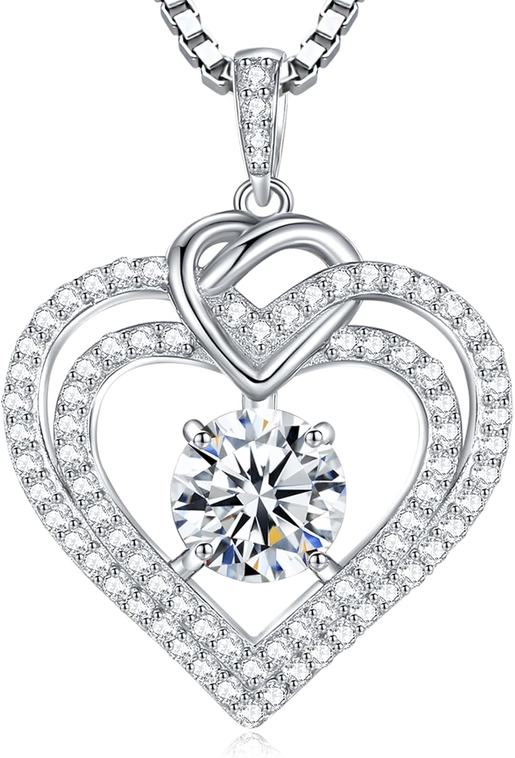 Gorgeous Moissanite Necklaces for Women - Valentine's Day Gifts for Wife Girlfriend, 925 Sterling Silver 1-3CT Moissanite Pendant Jewelry, Wedding Anniversary Birthday Christmas for Mom