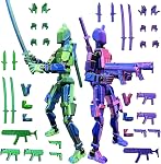 T13 Action Figure Set (Assembly Completed), 3D Printed Multi-Jointed, Titan 13 Action Figures, Multi-Articular Lucky Mobile Robot Nova T-13,Desktop Decorations for Game Lovers Toys (Green Purple)