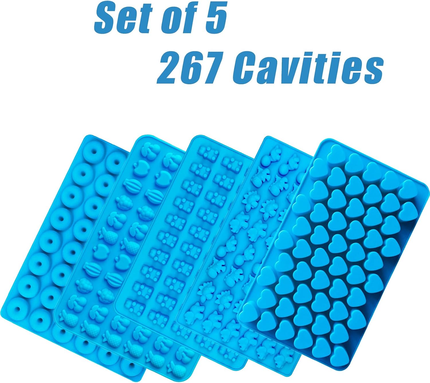  5-Pack Mini Silicone Gummy Candy Molds, with 2 Droppers thumbnail
