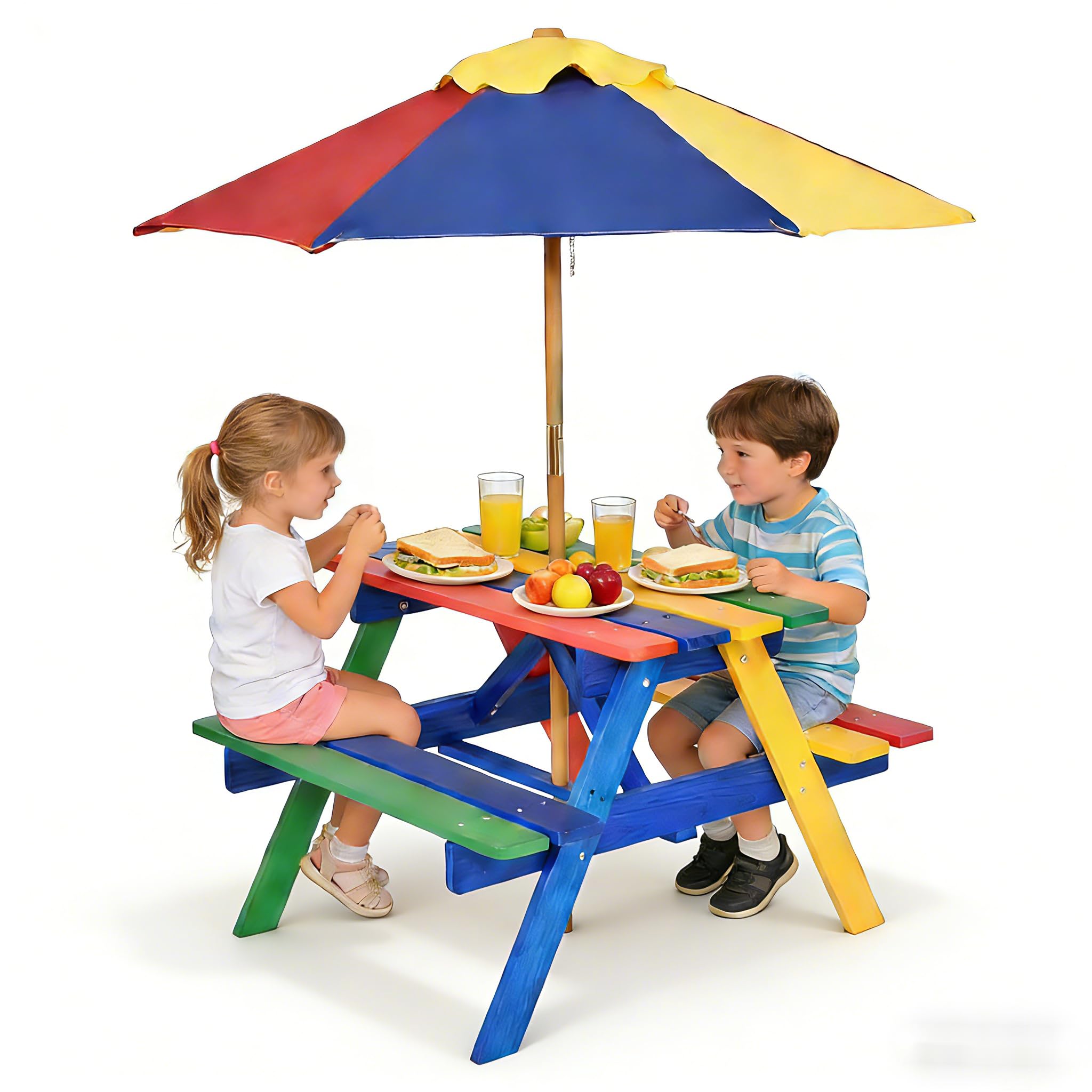 Amazon.com: HONEY JOY Kids Picnic Table, Fir Wood Toddler Outdoor