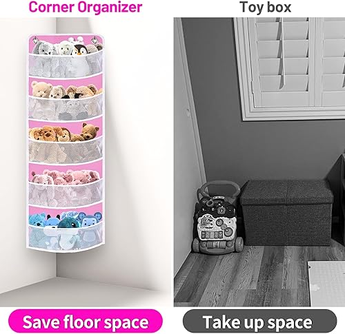 Miniatura 9 de Ofiray-home Organizador colgante de esquina  Almacenamiento de conos para juguetes animales de peluche pañales organizadores de calcetines