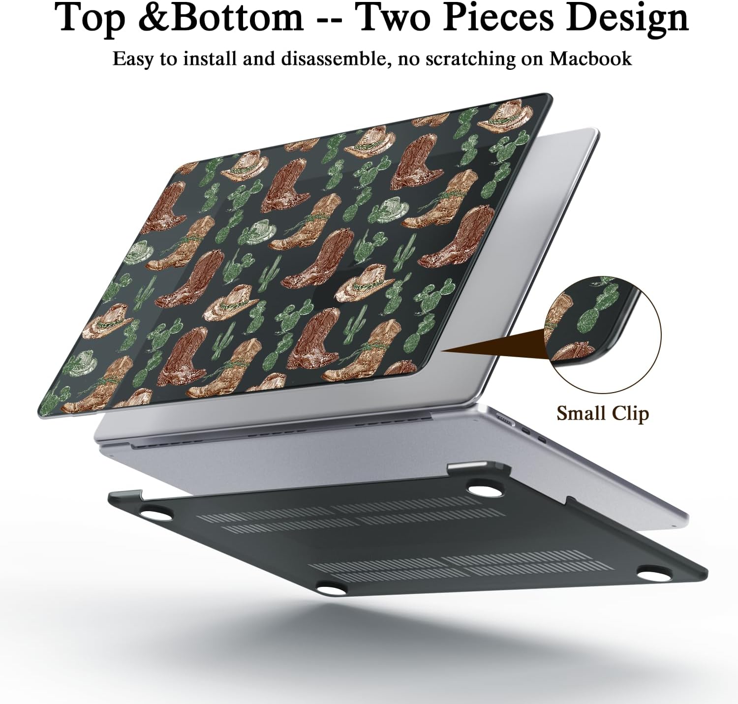 13 Inch Cool Cowboy Design Case for MacBook Air Fashion Western Plastic Hard Shell Touch ID A1932 A2179 M1 A2337 Aesthetic Slim Protect Cover for MacBook 13.3”2022 2021 2020 2019 2018