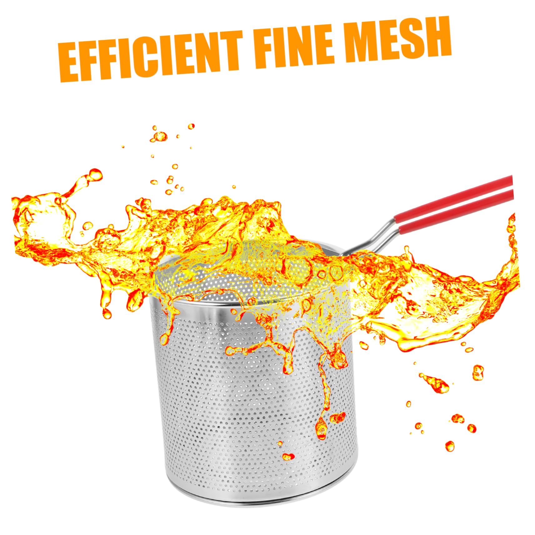 JECOMPRIS Mini Deep Fryer Pot Stainless Steel Round Basket Lightweight Easy to Store Food Cooking Pot