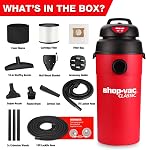 Shop-Vac 5 Gallon 5.5 Peak HP Wet/Dry Vacuum, Wall Mountable Compact Shop Vacuum with 18+7Ft Long Hose & Attachments, Ideal for Jobsite, Garage, Car & Workshop. 9522236