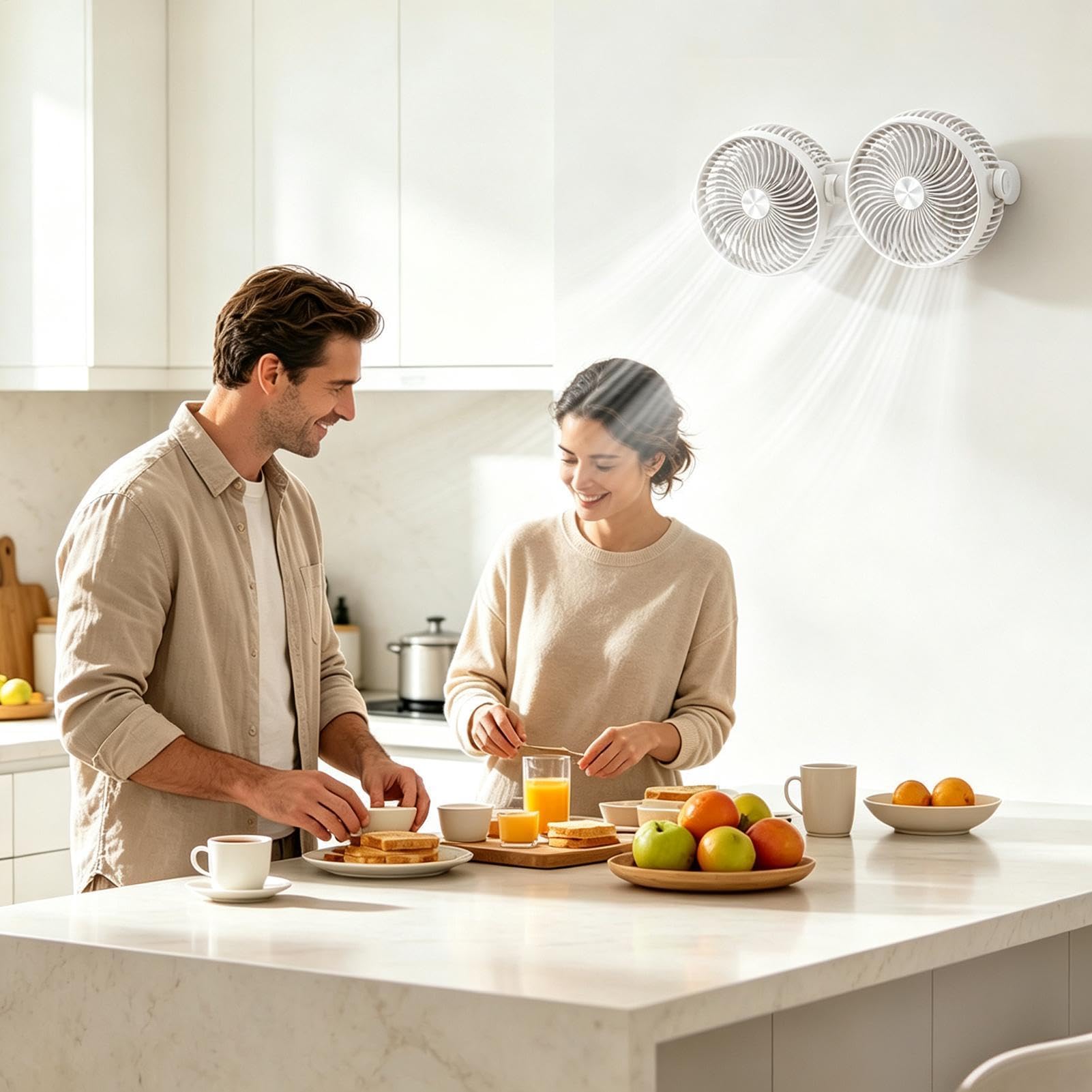 Ventilatore Da Scrivania Dispositivo Ricaricabile A Doppia Testa Con | Ventilatore Da Scrivania Con LED Per Camera Da , Dormitorio, Palestra, Tenda, Campeggio, Soffitto