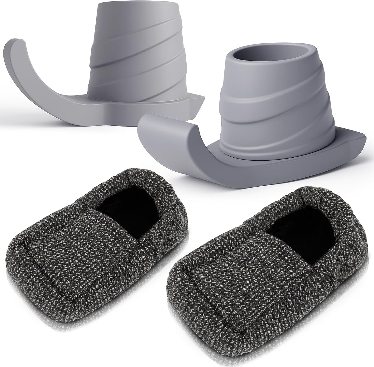 Vive Walker Ski Glides and Covers (4 PCS) - Senior & Elderly Accesories | Folding Walkers - Feet Sliders for Back Legs - Replacement Part, Slides Easily - Gliders for Hardwood Floor & Outdoor Use